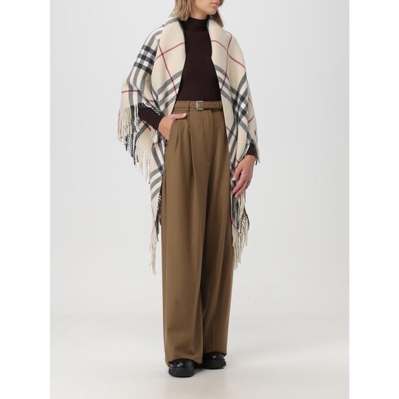 NWT Burberry Archive Beige Classic Check Wool Cape Fringe Shawl Italy 225x85 - Picture 4 of 16